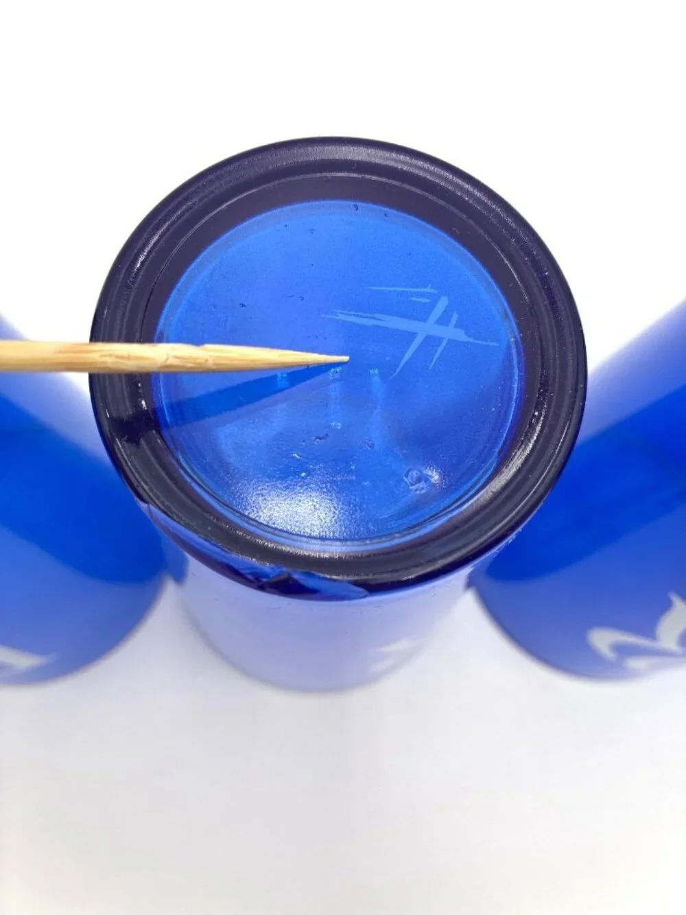 Set Of 4 Rolls-Royce RR Logo Drinking Glass Blue Frosted White Logo 16oz